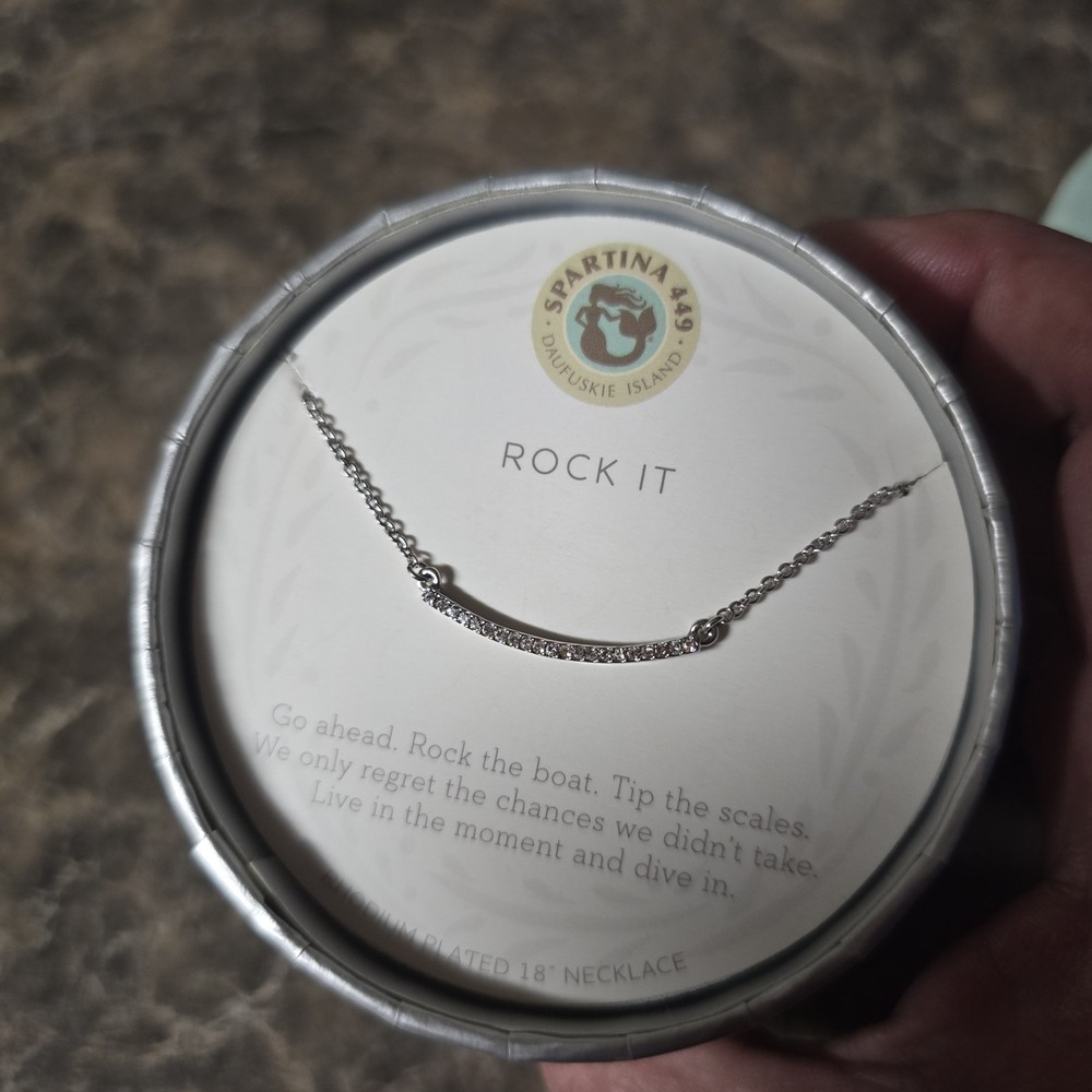 Spartina 449 Sea La Vie Necklace Rock It/Arc Rhodium Plated 18"